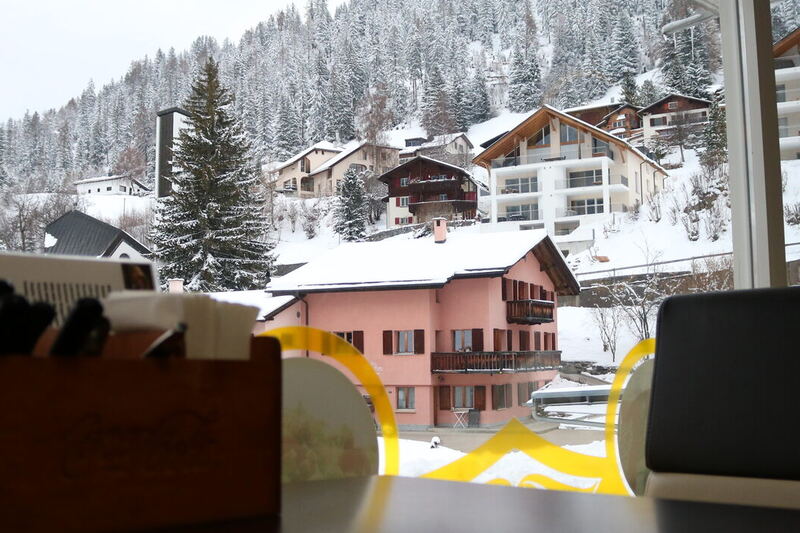Ausblick aus dem Restaurant auf Churwalden
